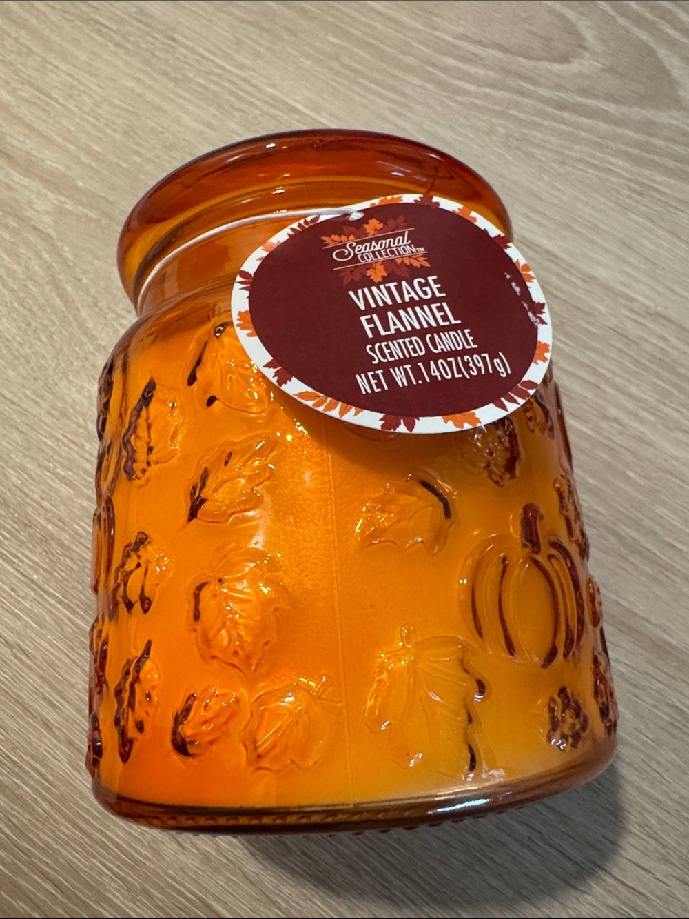 Vintage Flannel Autumn Jar Candle NEW 🏷️